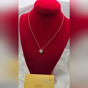 14k Yellow Gold Over Sterling Silver Moissanite Floral Necklace